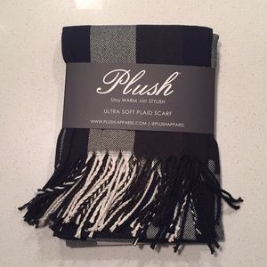 Plush ultra soft plaid scarf